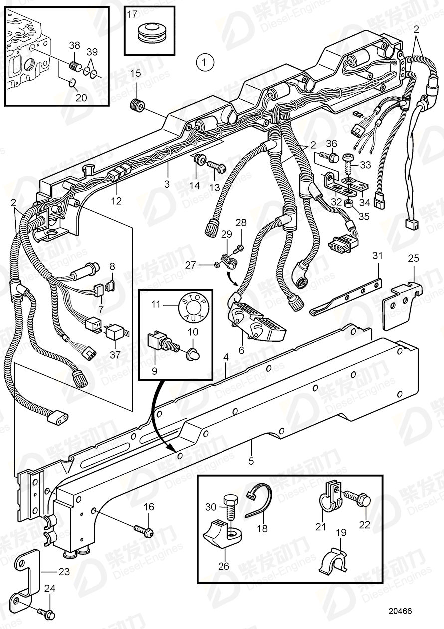 VOLVO Cable harness 3809085 Drawing